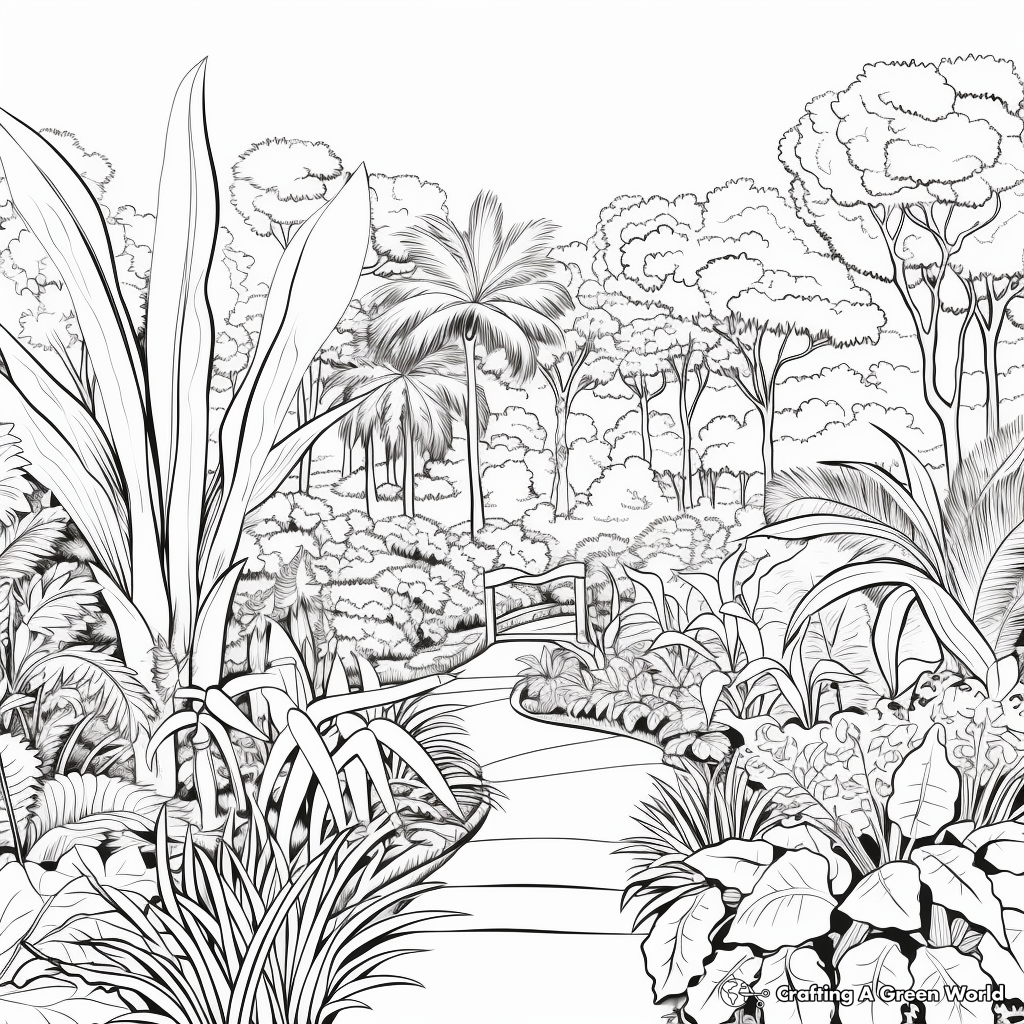 Colorful Tropical Garden Coloring Pages 4