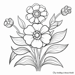 Colorful Zinnia Patch Coloring Sheets 3