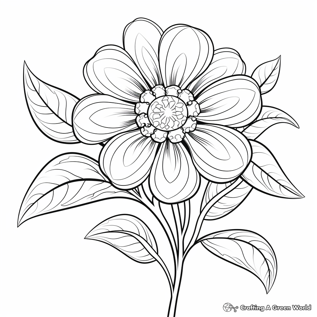 Colorful Zinnia Patch Coloring Sheets 4