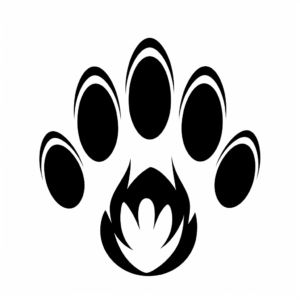 Coloring Pages Featuring the Paw Print of a Kodiak Bear 4