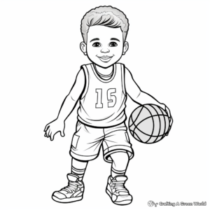 Coloring Pages of a Basketball Player's Jersey 1