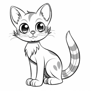 Coloring Pages of Abyssinian Kitties 1