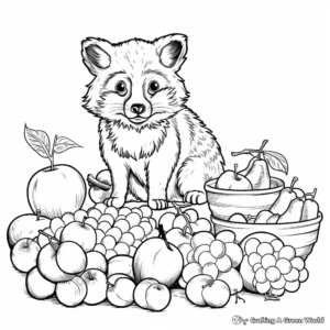 Coloring Pages of Animals Eating Figs 1
