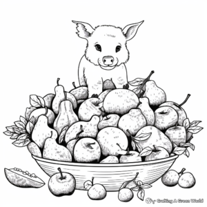 Coloring Pages of Animals Eating Figs 3