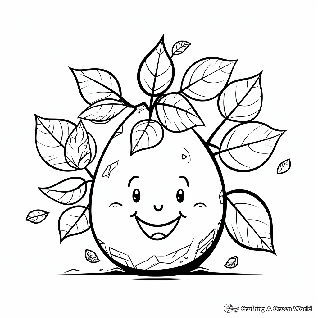 Coloring Pages of Avocado in Different Seasons 1