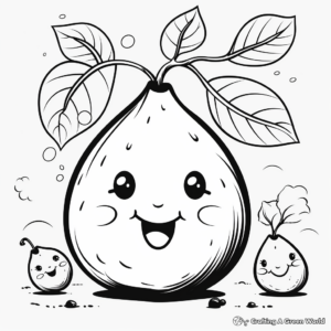 Coloring Pages of Avocado in Different Seasons 2