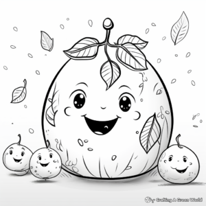 Coloring Pages of Avocado in Different Seasons 3
