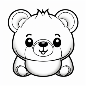 Coloring Pages of Bear Face with Honey Pot 2