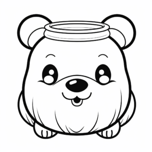 Coloring Pages of Bear Face with Honey Pot 3