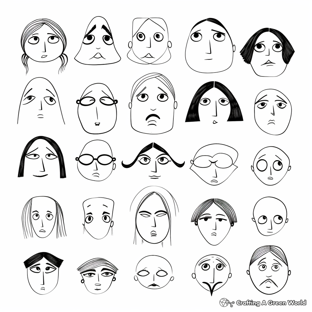 Coloring pages of Different Nose Shapes 1