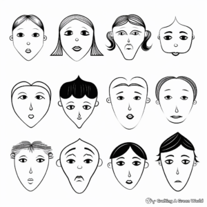 Coloring pages of Different Nose Shapes 3