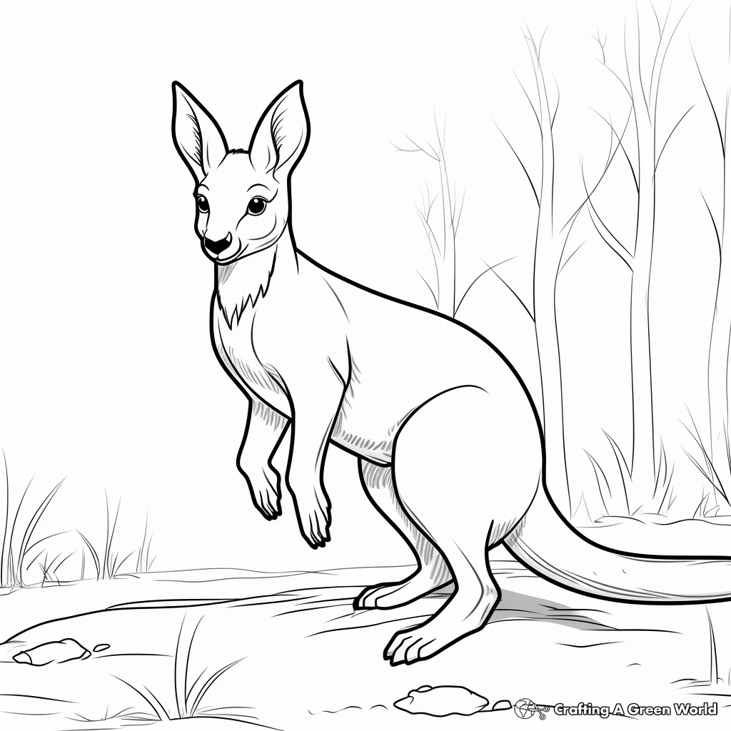 Coloring Pages of Different Wallaby Species 1
