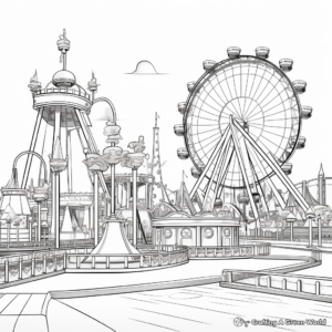 Coloring Pages of Empty Amusement Parks 4