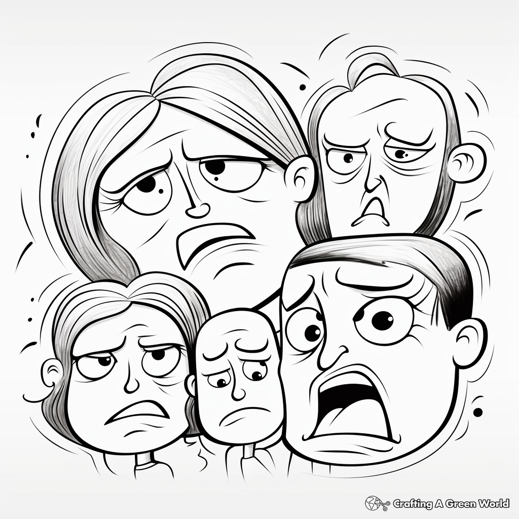 Coloring Pages of Faces Showing Disgust 2