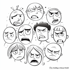 Coloring Pages of Faces Showing Disgust 3
