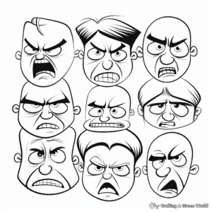 Coloring Pages of Faces Showing Disgust 4