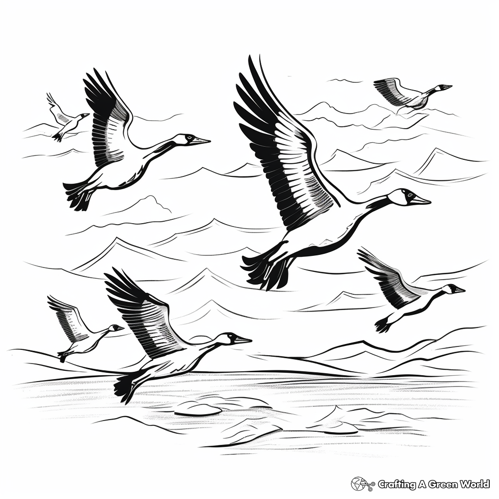 Coloring Pages of Geese Migration 1