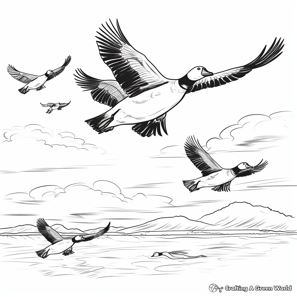 Coloring Pages of Geese Migration 2