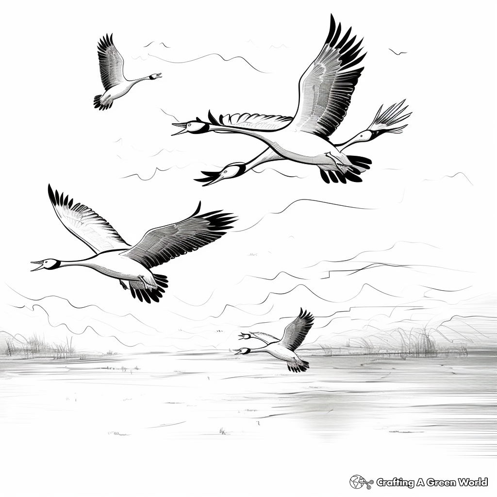Coloring Pages of Geese Migration 3