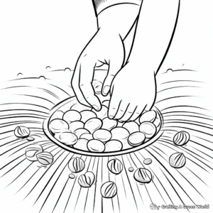 Coloring Pages of Hands Planting Seeds: Agriculture Theme 1