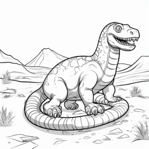 Coloring Pages of Iguanodon Tracks 2
