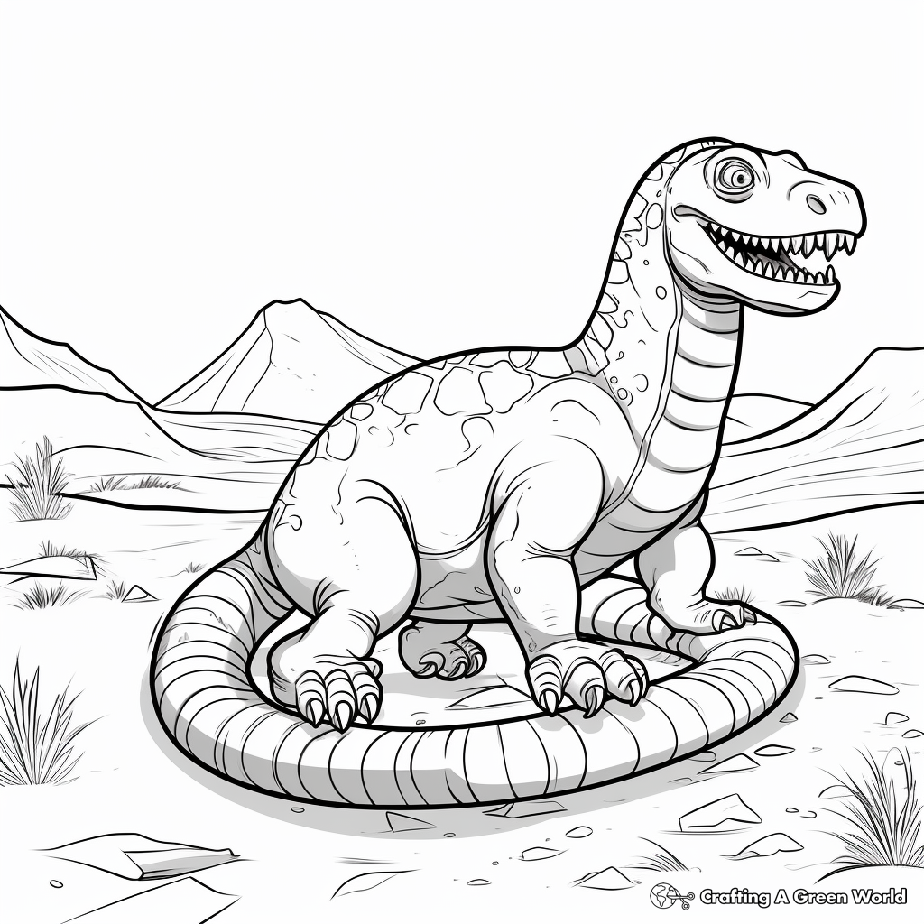 Coloring Pages of Iguanodon Tracks 2