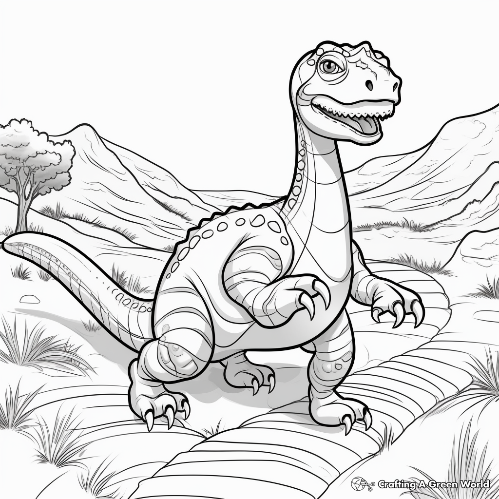 Coloring Pages of Iguanodon Tracks 4