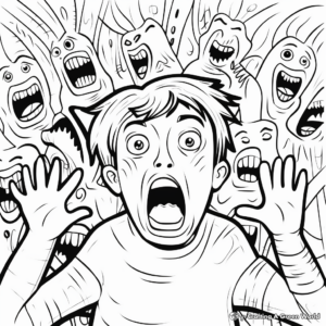Coloring Pages of People Expressing Fear 2