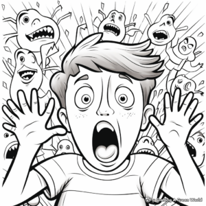 Coloring Pages of People Expressing Fear 3