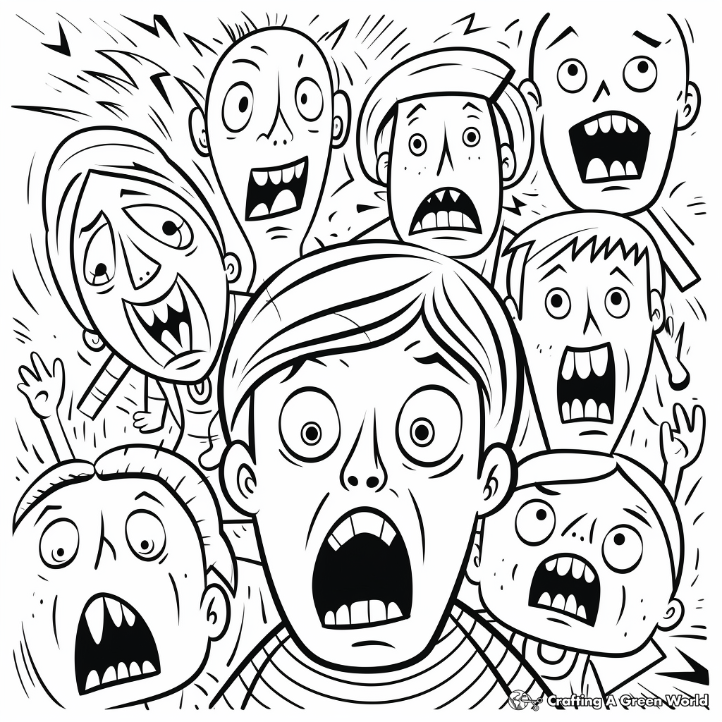 Coloring Pages of People Expressing Fear 4