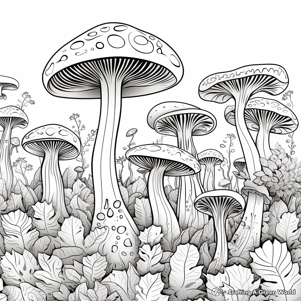 Coloring Pages of Rainforest Fungi 3