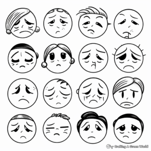 Coloring Pages of Sad Crying Faces 1