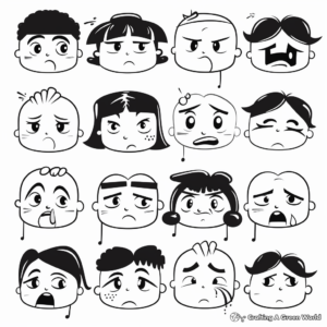 Coloring Pages of Sad Crying Faces 3