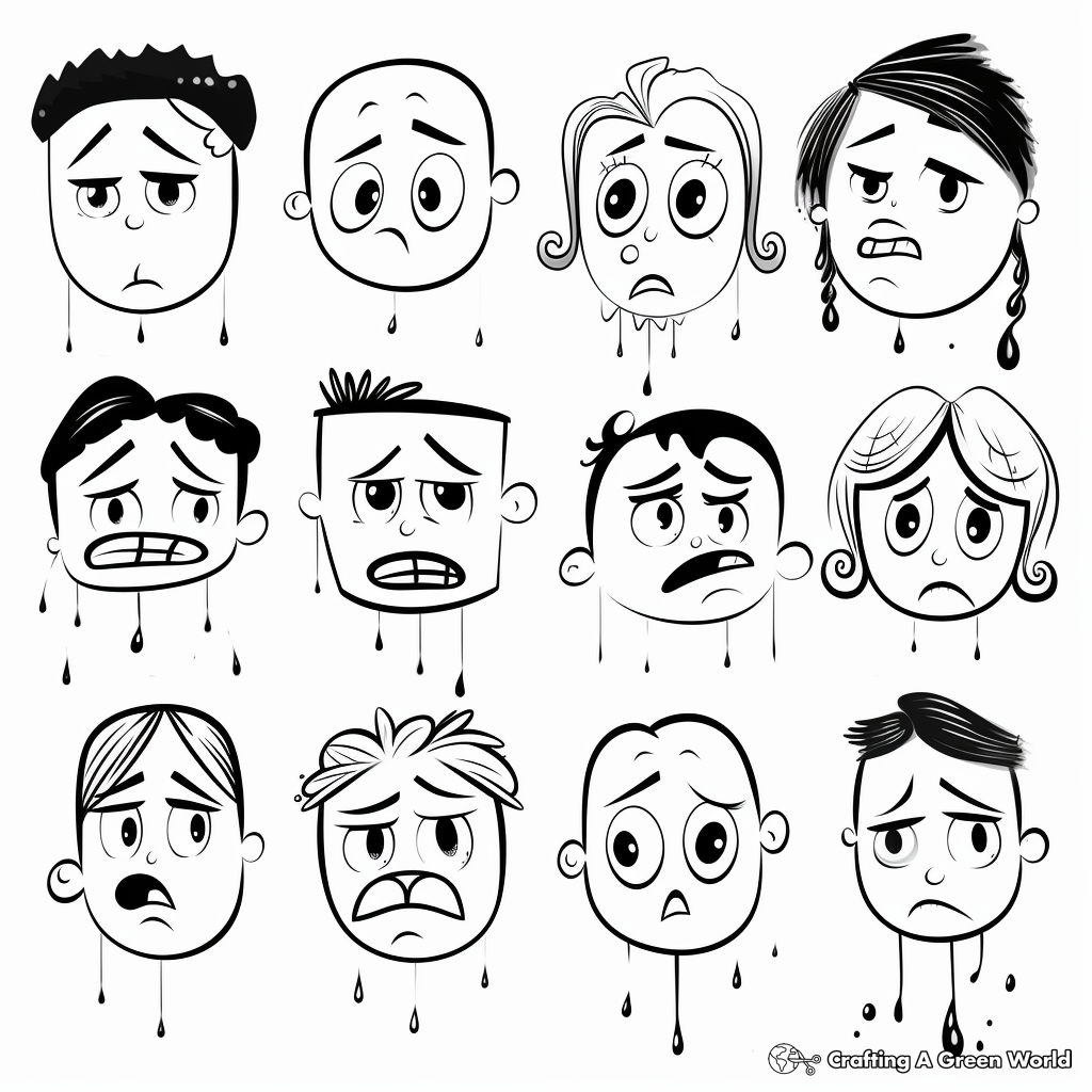 Coloring Pages of Sad Crying Faces 4