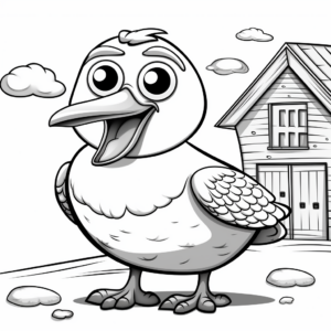 Coloring Pages of Seagull Finding Food 2