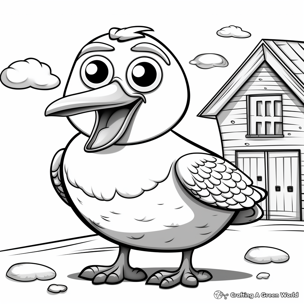 Coloring Pages of Seagull Finding Food 2