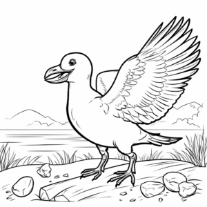 Coloring Pages of Seagull Finding Food 3