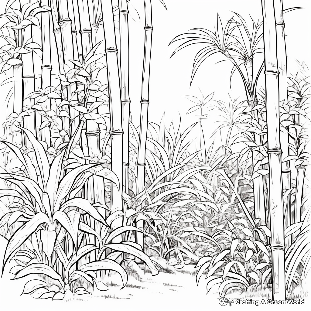 Coloring Pages of the Mighty Bamboo Plants 2