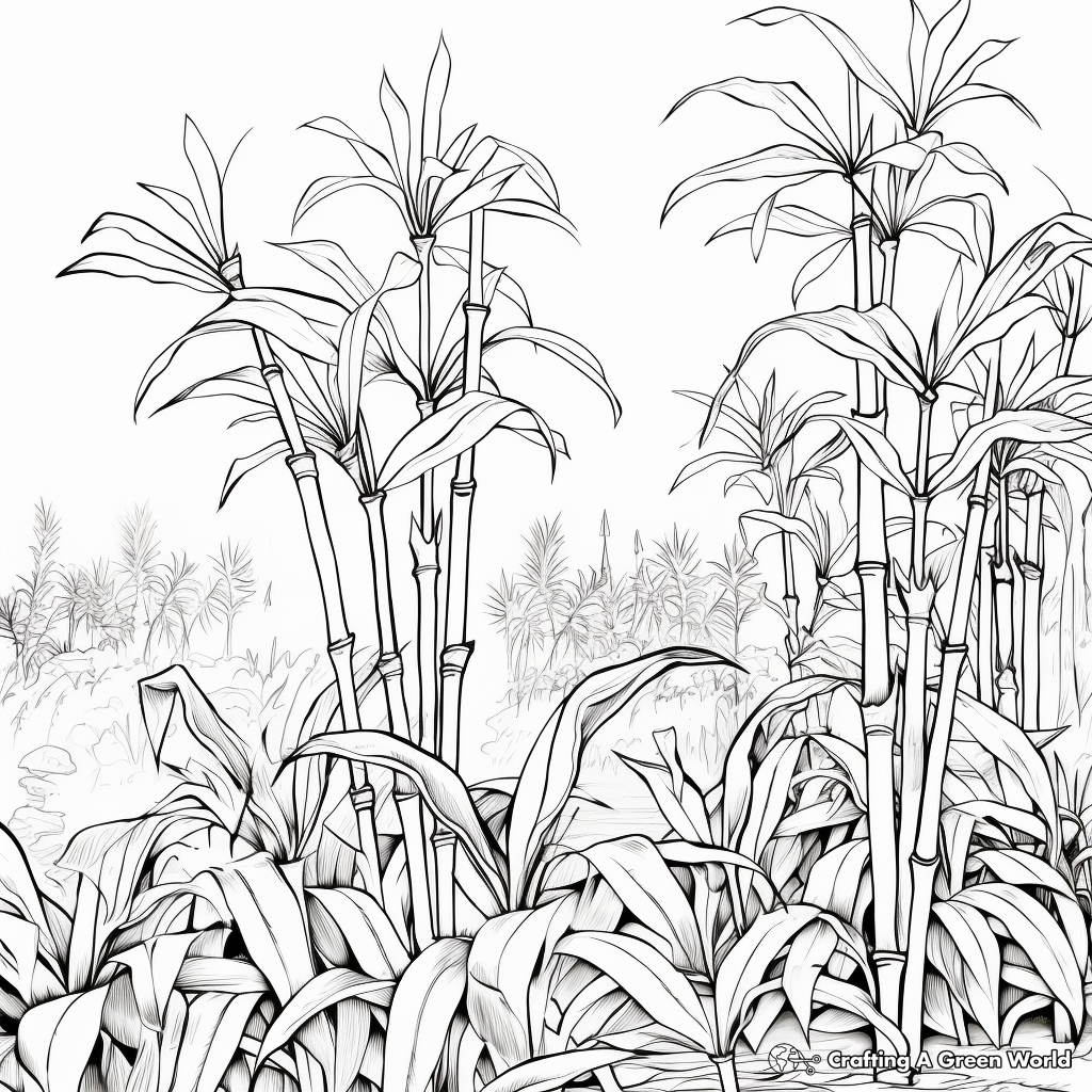 Coloring Pages of the Mighty Bamboo Plants 3