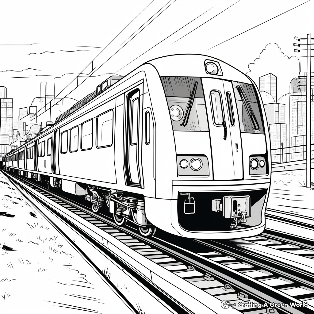 Coloring Pages of Trains in Various Landscapes 2