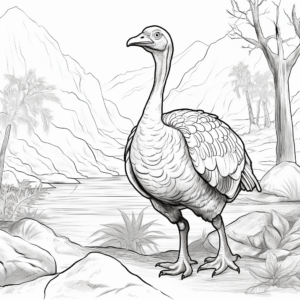 Coloring Pages of Turkey in Natural Habitat 1