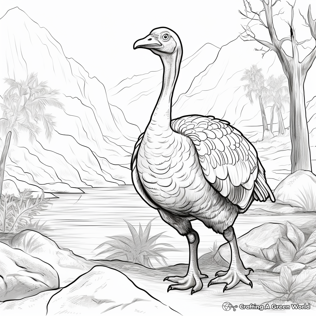 Coloring Pages of Turkey in Natural Habitat 1