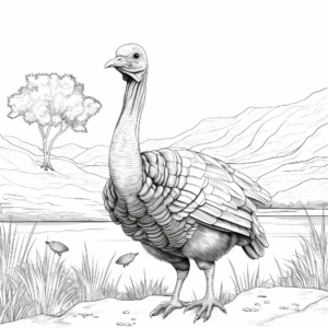 Coloring Pages of Turkey in Natural Habitat 2