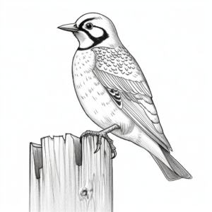 Coloring Pages of Western Meadowlark in Various Poses 1