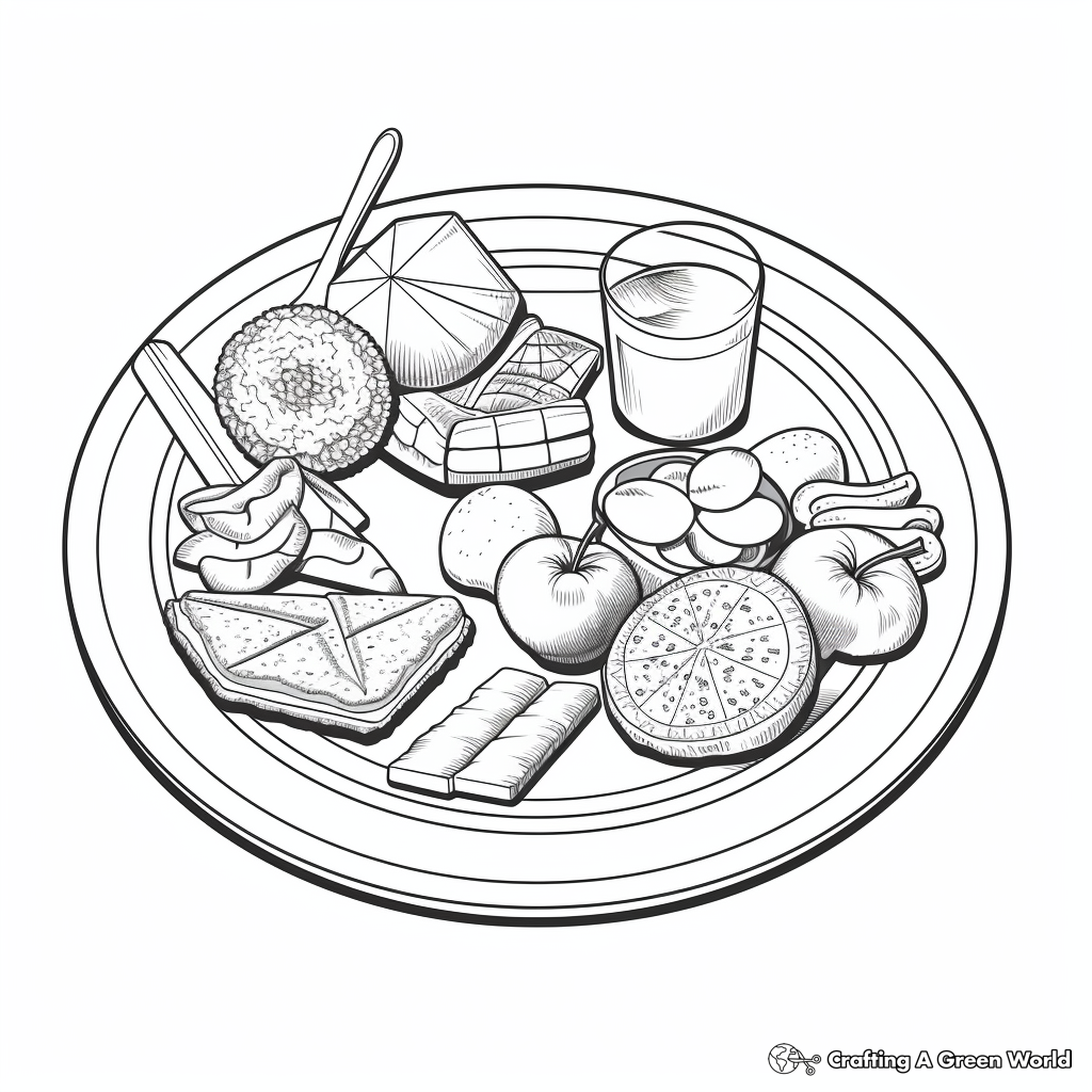 Coloring Pages: Make Your Food Group Plate 3
