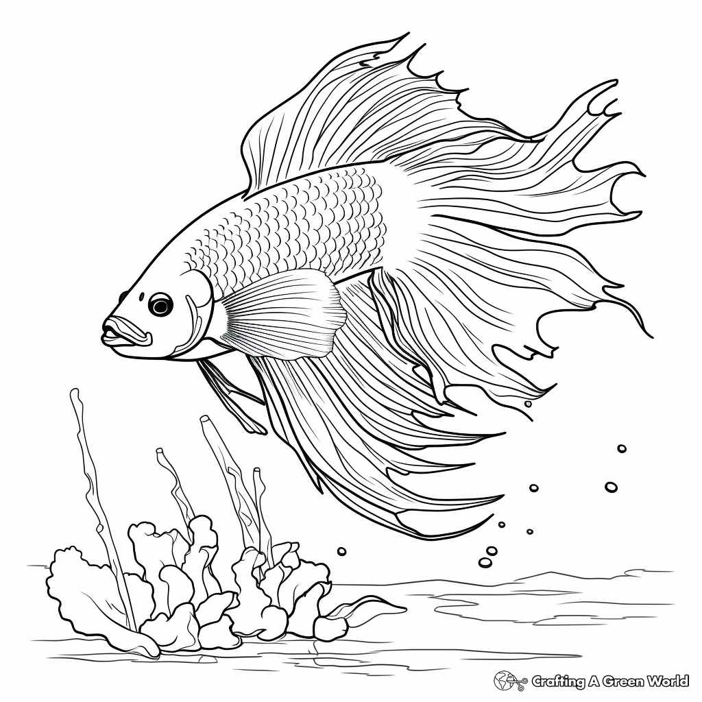 Comanche Betta Fish from Indonesia Coloring Sheets 2