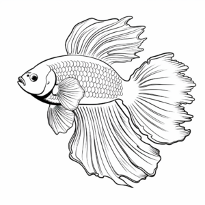 Comanche Betta Fish from Indonesia Coloring Sheets 3