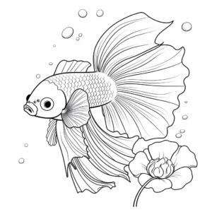 Comanche Betta Fish from Indonesia Coloring Sheets 4