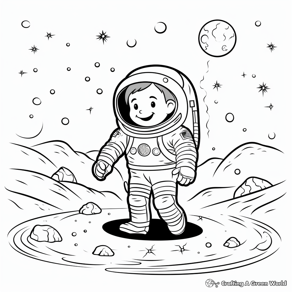 Comet and Astronaut Coloring Pages for Kids 4