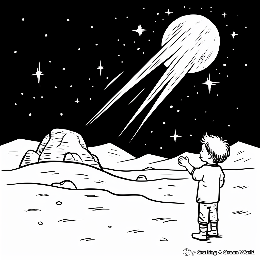 Comet and Meteor Shower Coloring Pages 3